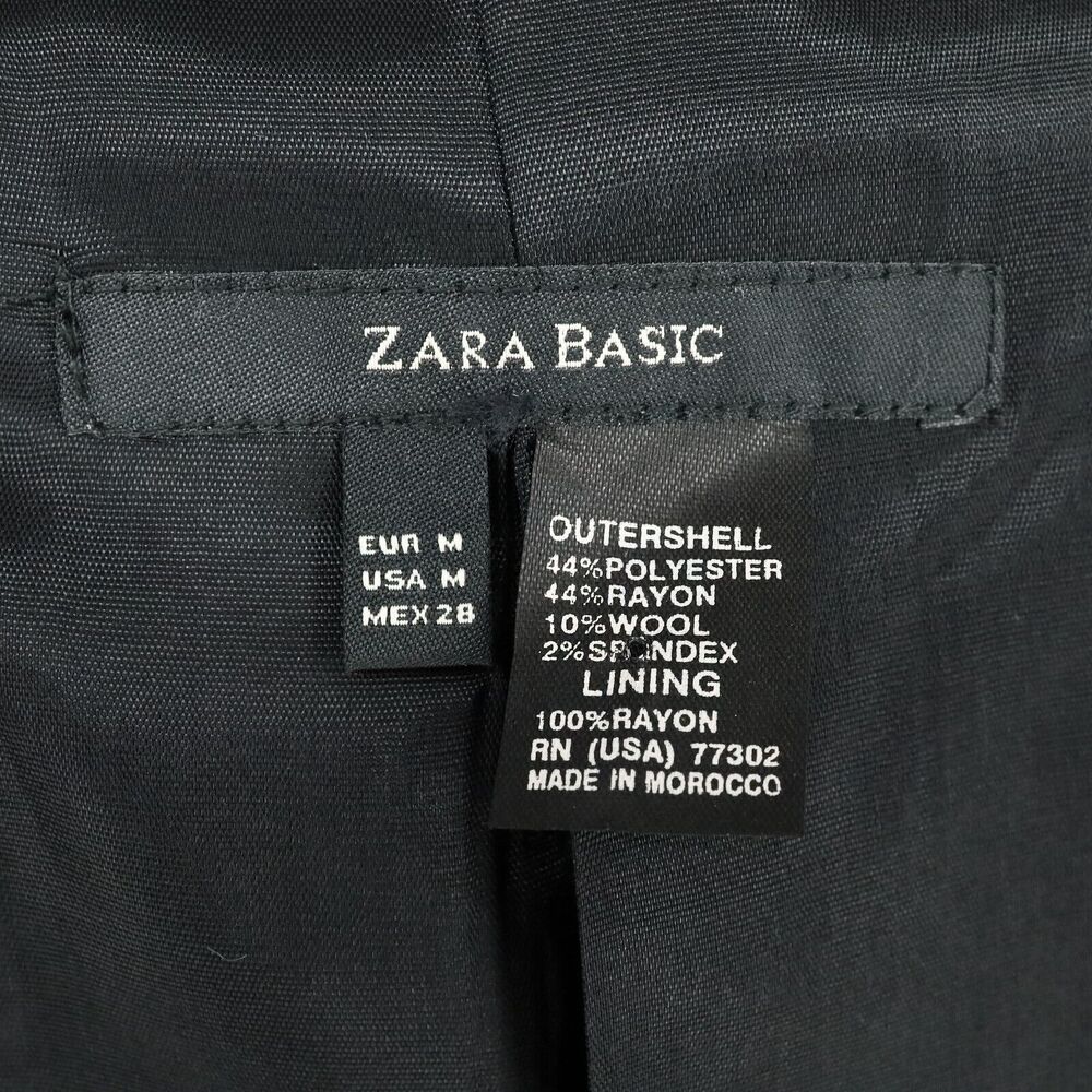 Zara Basic Jacket Womens Medium Black Double Brea… - image 3